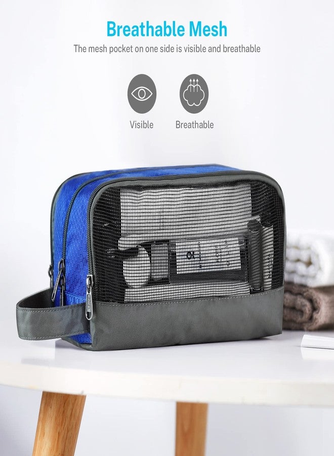 Gonex Travel Toiletry Bag Nylon, Shaving Bag Toiletry Organizer Blue - Image 3